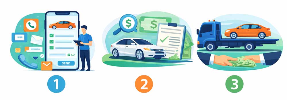 Call us, email us, or fill out our online form with your vehicle information